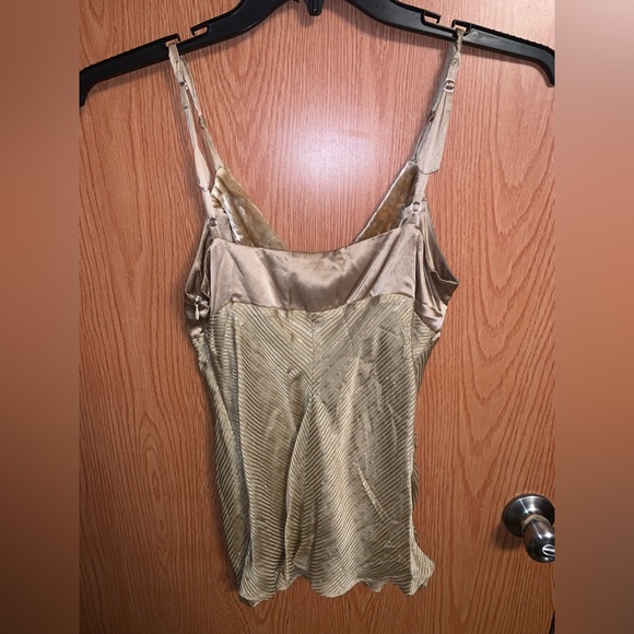BeBe Genuine Silk and Velvet Tank Blouse Gold Y2K 2000s - Picture 3 of 7